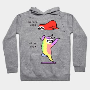 Before And After Yoga Sloth Hoodie